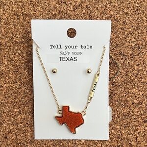 Tell Your Tale - Texas Necklace and Earring Set - Orange